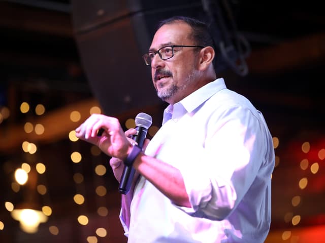 "Adrian Fontes" by Gage Skidmore / Flickr, CC BY-SA 2.0. Source: https://www.flickr.com/photos/gageskidmore/53849663940/ License: https://creativecommons.org/licenses/by-sa/2.0/ Flickr photo ID: 53849663940. Original file; no modifications.