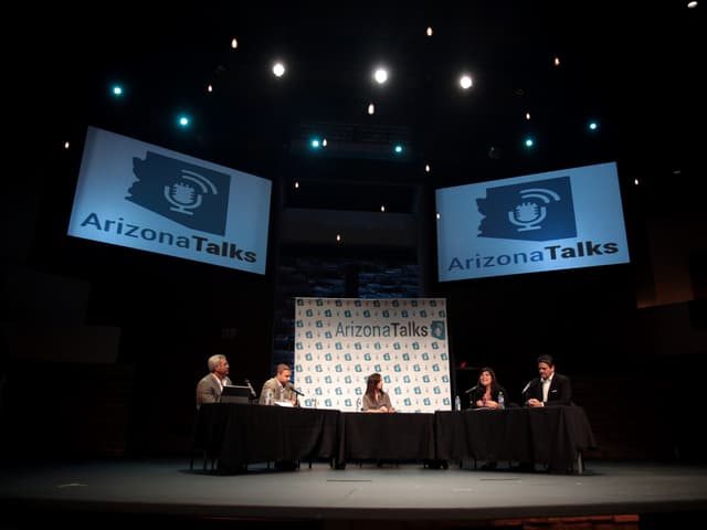 "Zeus Rodriguez, Jonathan Butcher, Carrie Jung, Beth Lewis & Joe Thomas" by Gage Skidmore / Flickr, CC BY-SA 2.0. Source: https://www.flickr.com/photos/gageskidmore/36284314022/ License: https://creativecommons.org/licenses/by-sa/2.0/ Flickr photo ID: 36284314022. Original file; no modifications.