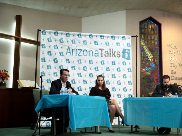 "Tom Jenney, Melissa Fittro & Brian Lesinski" by Gage Skidmore / Flickr, CC BY-SA 2.0. Source: https://www.flickr.com/photos/gageskidmore/38048276382/ License: https://creativecommons.org/licenses/by-sa/2.0/ Flickr photo ID: 38048276382. Original file; no modifications.